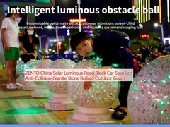 ZENTO چین خورشیدی روشن جاده بلوک توقف ماشین منجر ضد تصادف سنگ گرانیت بولارد محافظ بیرونی